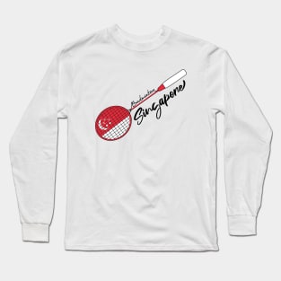 Singapore Badminton Pride Racquet Support Badminton (Singapore) Flag Long Sleeve T-Shirt